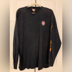 Year of The Dragon Black Graphic Tee with Dragon Logo Long Sleeve Streetwear XL